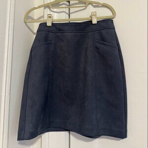 LOfT Navy Blue Suede Skirt (size 2)